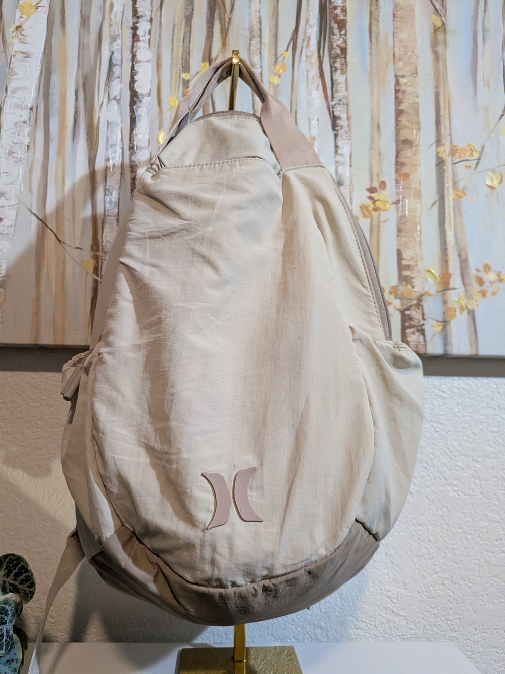 Hurley Cream Sling Backpack - Neutral Cream Tote